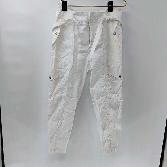 Polo Ralph Lauren Pants womens white cargo pants high waist belted pockets - Picture 8 of 15